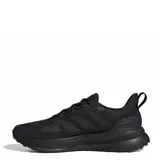 Championes de running Adidas modelo Ultra Run 5 TR, color negro. Presentan un diseño de malla impermeable con detalles reflectivos, mediasuela Bounce para amortiguación y suela Adiwear para mayor tracción y durabilidad en diversos terrenos.