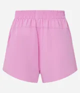 Bermuda deportiva femenina modelo runner color verde menta, con cintura elástica y diseño holgado con bajo redondeado.