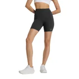 Calza deportiva corta New Balance Harmony High Rise de dama, color negro, con cintura alta y logo reflectivo.