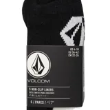 Pack de tres pares de medias invisibles Volcom, en colores gris melange, blanco y negro, con estampado del logo en el empeine.
