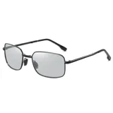 Lentes de sol con armazón metálico negro de diseño rectangular y cristales con protección UV400.