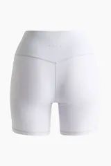 Bikers deportivas de tiro alto y cintura ancha, confeccionadas en tejido funcional SoftMove y DryMove color blanco.