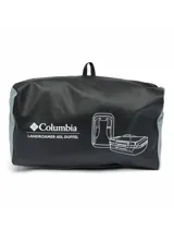 Bolso tipo duffel de 40 litros de capacidad, color negro, con logo de la marca estampado en blanco. Cuenta con múltiples asas de transporte, correas de compresión, compartimento principal amplio y bolsillo exterior con cierre.