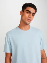 Camiseta marrón de corte recto y mangas cortas.