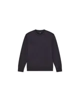 Buzo de algodón negro con cuello redondo, mangas largas y logo bordado en el pecho.