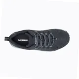 Championes de senderismo Merrell modelo Accentor 3 Sport GTX, color negro con detalles en celeste y suela con relieve. Diseñados con membrana impermeable GORE-TEX, puntera protectora y entresuela de espuma EVA para mayor estabilidad y absorción de impactos.
