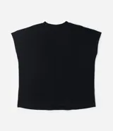 Blusa tipo muscle tee de corte holgado, confeccionada en tejido rib acanalado, con escote redondo y diseño sin mangas.