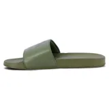 Sandalias Quiksilver modelo Glass para hombre, color verde militar, con tira ancha en el empeine con logo grabado y suela texturizada para mayor comodidad.
