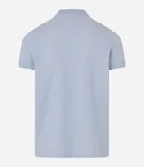 Polo de hombre slim fit color beige, confeccionada en tejido de media malla acanalada de algodón sostenible, con cuello clásico con botones y mangas cortas.