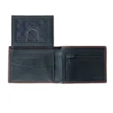 Billetera Rip Curl de poliuretano color negro con logo en relieve.