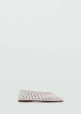 Ballerinas color plateado con apliques de strass.