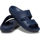 Sandalias tipo slide de la marca Crocs, con diseño de doble tira superior con perforaciones para personalización con Jibbitz. Fabricadas en material Croslite ligero y flexible, con plantilla ergonómica.