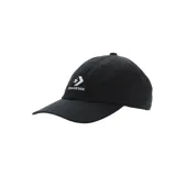 Gorro de béisbol negro con logo Converse bordado en blanco en el frente.