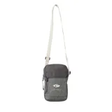 Bolso bandolera Rip Curl Slim Pouch Classic Surf, color gris con logo estampado en el frente y correa ajustable color beige.