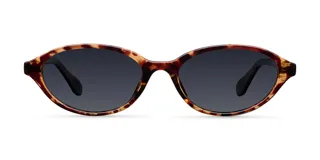 Gafas de sol Ifu con montura ovalada color carey y lentes negras polarizadas con protección UV400.