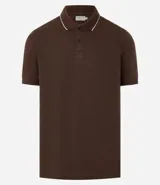 Polo de manga corta marca Marfinno, confeccionada en tejido de algodón con textura tipo waffle. Presenta cuello solapa con detalle de línea en contraste y cierre frontal con botones.