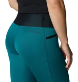 Calza deportiva de tiro alto color azul petróleo, con tecnología transpirable Omni-WICK, bolsillos laterales y bolsillo posterior de malla.