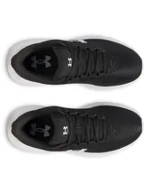 Championes de running Under Armour Phade RN 3, color negro con suela blanca. Presentan una parte superior de malla transpirable con el logo de la marca en contraste y entresuela de amortiguación EVA.