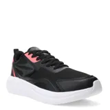 Championes Topper Running Drive 2, color negro con detalles en rosado coral y suela blanca, ideales para running.