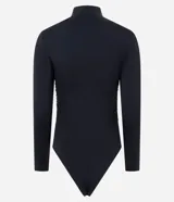 Body de manga larga con cuello alto y detalle de fruncido central en el frente. Confeccionado en tejido seamless ajustado al cuerpo.