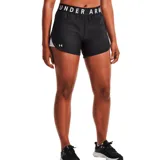 Short deportivo Under Armour Play Up 5 para mujer, color negro con cintura elástica con logo de la marca en blanco y logo bordado en la pierna izquierda.