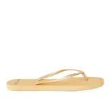 Ojotas Rip Curl modelo Premium Surf Bloom Open Toe, de color amarillo claro con tiras finas y detalle de la marca en relieve.