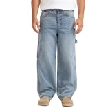 Jeans Quiksilver modelo Nilo para hombre, de corte amplio y relajado, color azul medio con efecto lavado.