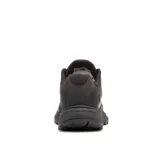 Championes de trail running Merrell Fly Strike 2, color negro. Presentan una parte superior de malla transpirable con refuerzos de TPU, entresuela ligera de espuma EVA para amortiguación y suela de goma con tacos para mayor tracción.