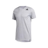 Remera deportiva Adidas Heat Ready color gris claro, de corte clásico, cuello redondo y mangas cortas. Confeccionada en tejido de punto doble 100% poliéster reciclado, con tecnología Heat Ready transpirable y fresca, aberturas laterales en el dobladillo y ventilación por zonas.