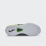 Championes de tenis Joma Point Men, color azul con detalles en verde lima. Diseño técnico con sistema de ventilación VTS, refuerzo de goma PROTECTION en la puntera y suela de caucho DURABILITY para pista dura.