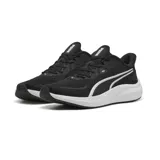 Championes de running Puma Skyrocket Lite 2, color negro con detalles en blanco. Presentan una parte superior de malla transpirable, cierre con cordones y una entresuela de espuma ligera para mayor amortiguación.