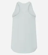 Musculosa deportiva de microfibra perforada en color menta, con escote alto, diseño de espalda nadadora y corte holgado.