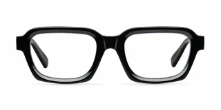 Lentes con protección contra luz azul y UV400, con montura cuadrada de color negro y cristales transparentes. Fabricados en material bio-based G850.