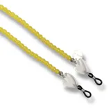 Correas para lentes con cuentas de vidrio de colores y detalles de piezas de acrílico.