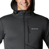 Campera con capucha Columbia Park View, color gris oscuro, con cierre frontal completo, bolsillos laterales con cierre y bolsillo en el pecho con cierre. Confeccionada con tecnología Omni-Wick que absorbe la humedad.