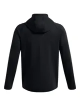 Campera deportiva con capucha y cierre frontal completo, confeccionada en tejido polar de doble punto. Presenta mangas raglán, bolsillos laterales con cierre y detalles reflectantes en los hombros. Diseño ergonómico y transpirable con logo de la marca en el pecho.