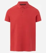 Polo de hombre slim fit color beige, confeccionada en tejido de media malla acanalada de algodón sostenible, con cuello clásico con botones y mangas cortas.