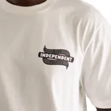 Remera de manga corta color blanco roto (off-white) con un gran estampado en la espalda de un águila en vuelo con las palabras "RIDE INDEPENDENT TRUCKS" en una cinta debajo.