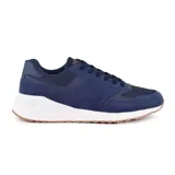 Championes deportivos American Sport Havoc color azul marino, con detalles en malla y gamuza, suela blanca y base marrón.