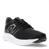 Championes New Balance 411 V3, color negro con detalles en gris y blanco, ideales para running.