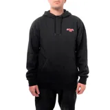 Canguro negro con capucha de la colección Vans x Condorito. Estampado en el pecho con el logo de Vans y en la espalda con un diseño de Condorito.