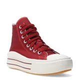 Championes Converse Ctas Move HI de caña alta, color rojo con detalles en blanco.
