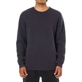 Buzo de punto de cuello redondo y manga larga, con puños y ruedo acanalados.