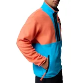 Campera de polar Columbia modelo Backbowl II, con diseño color block en naranja y azul. Presenta cierre frontal completo, cuello alto y bolsillos laterales con cierre.