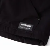 Chaleco negro con cierre frontal, cuello alto y bolsillos tipo canguro. Cuenta con forro sherpa, etiqueta con logo en la cadera izquierda y tirador con logo en el cierre de cremallera delantero central.