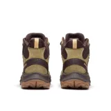 Bota de senderismo Merrell modelo Speed Strike 2 LTR, color verde oliva con detalles en marrón oscuro. Confeccionada en cuero de plena flor y ante impermeable, cuenta con suela de goma adherente, cuello acolchado y cierre mediante cordones.