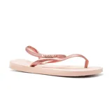Ojotas Havaianas Flash Urban color rosa claro con tiras finas con diseño trenzado y tira trasera.