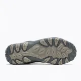 Championes de trekking Merrell modelo Accentor 3 WP, color marrón con detalles en gris oscuro. Diseño impermeable con parte superior de ante y malla, puntera protectora de goma y suela de alta tracción.