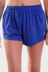 Short deportivo Topper de color azul, con cintura elástica fruncida y pequeño logo impreso en la pierna izquierda.