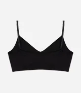 Soutien blanco de poliamida y elastano, con relleno removible y sin costuras.